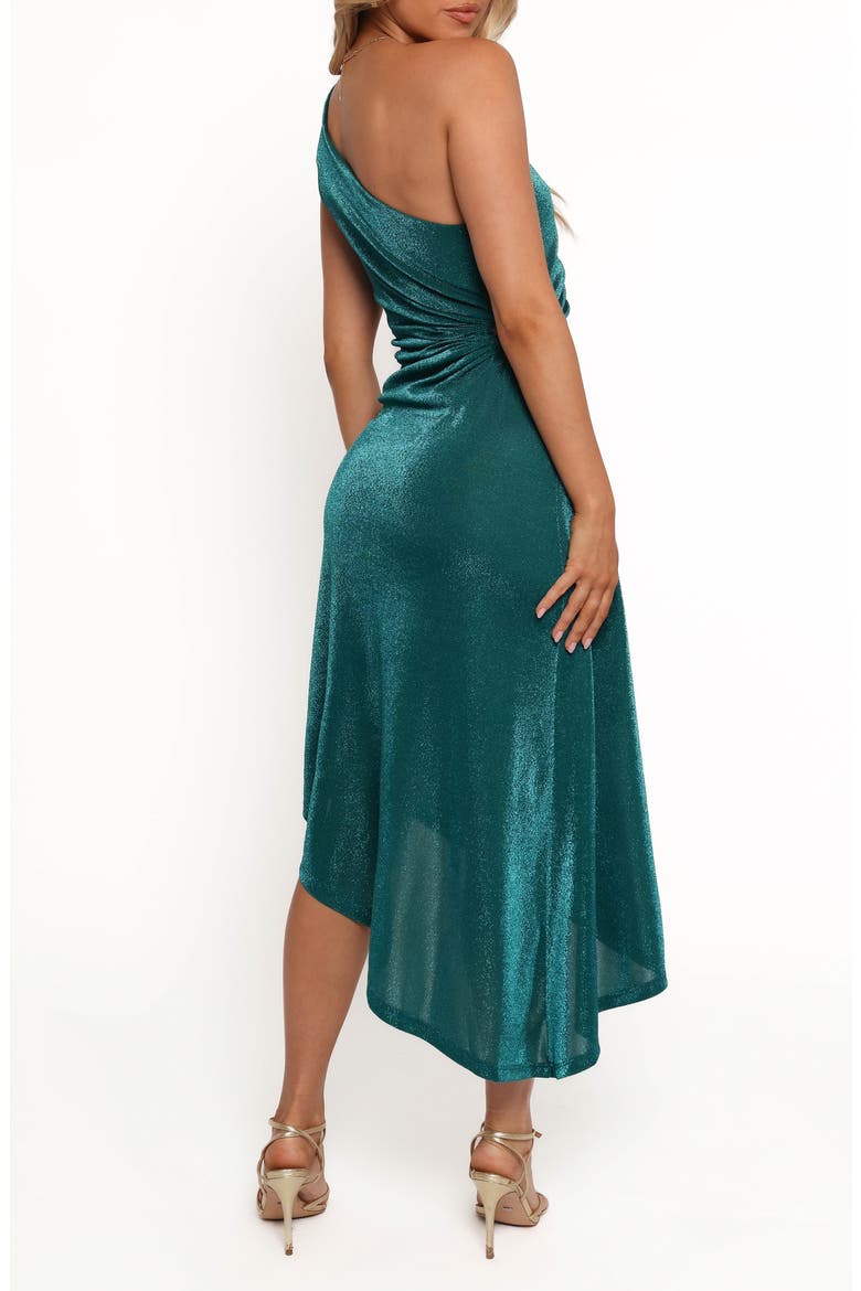 Emma One-Shoulder Ruched Asymmetric Dress, Alternate, color, TEAL