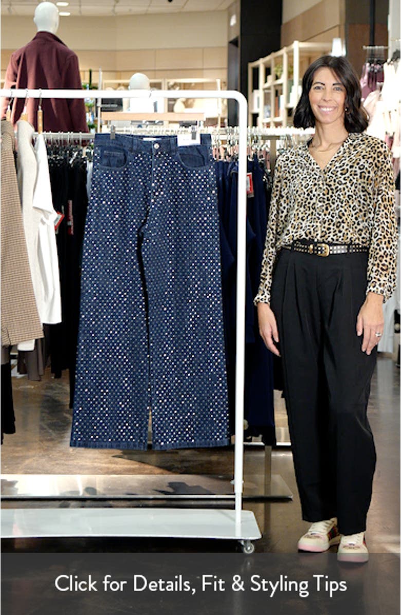 Hot Fix Diamante High Waist Straight Leg Jeans, sales video thumbnail