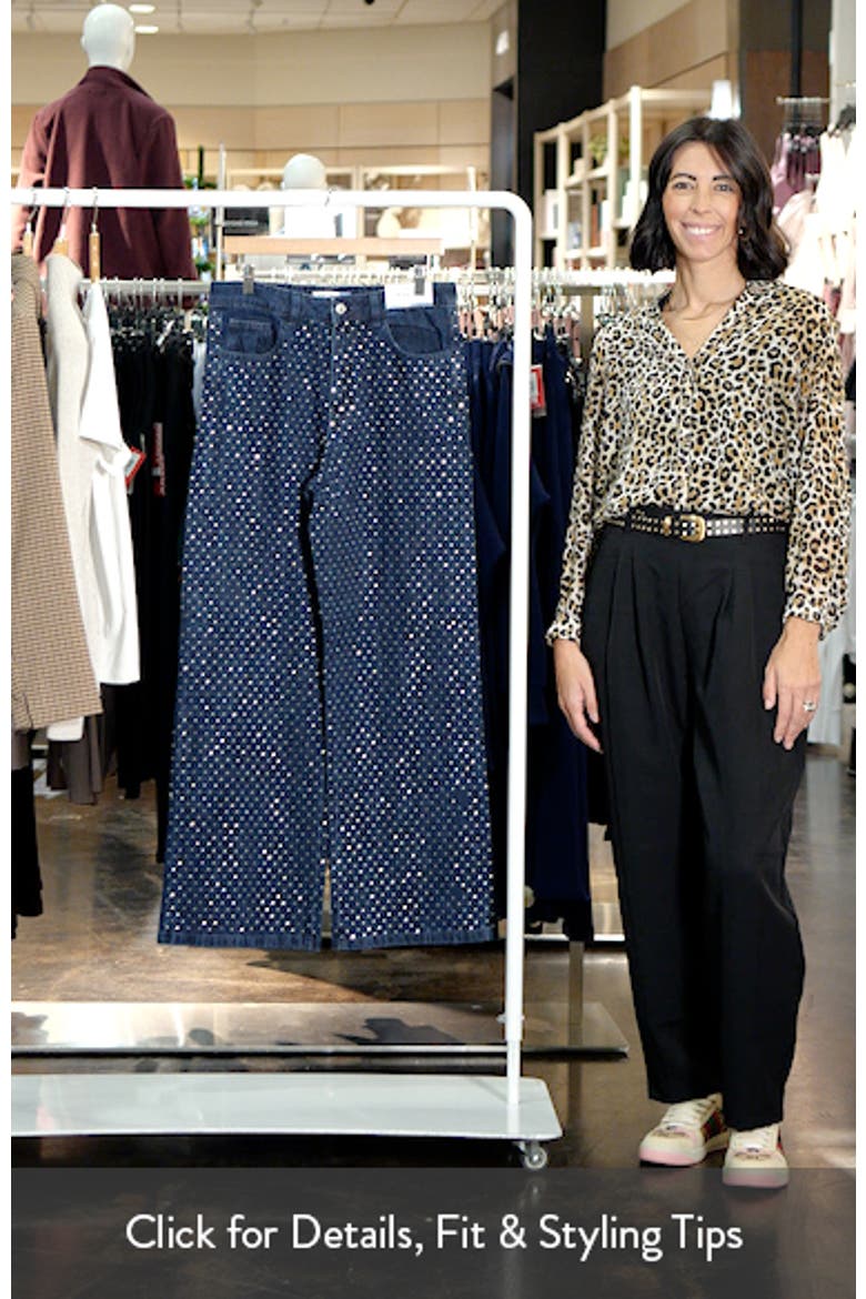 Hot Fix Diamante High Waist Straight Leg Jeans video