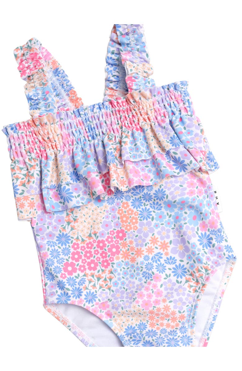 Huxbaby Shirred Swimsuit Floral Bloom, Alternate, color, Multi