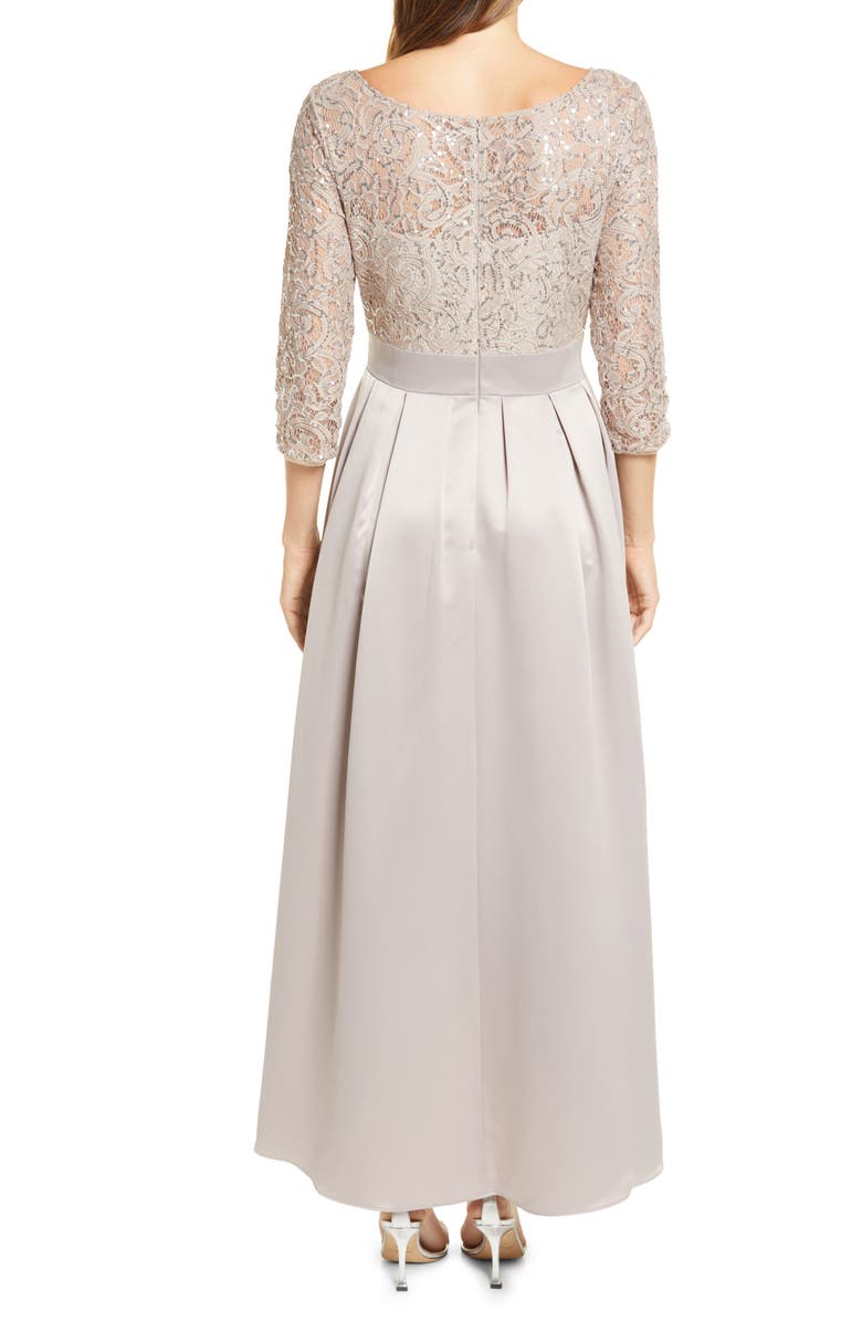 Alex Evenings Sequin Lace High-Low Cocktail Dress, Alternate, color, 