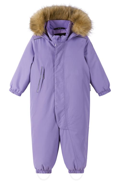 The Reimatec Gotland Waterproof Insulated Hooded Snowsuit with Faux Fur Trim in Lilac Amethyst 