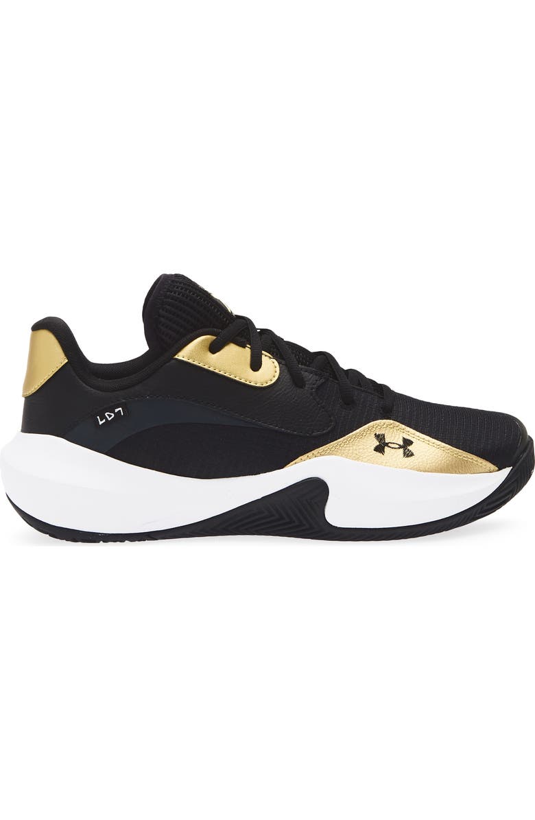 Under Armour Gender Inclusive Lockdown 7 Low Basketball Shoe, Alternate, color, Black