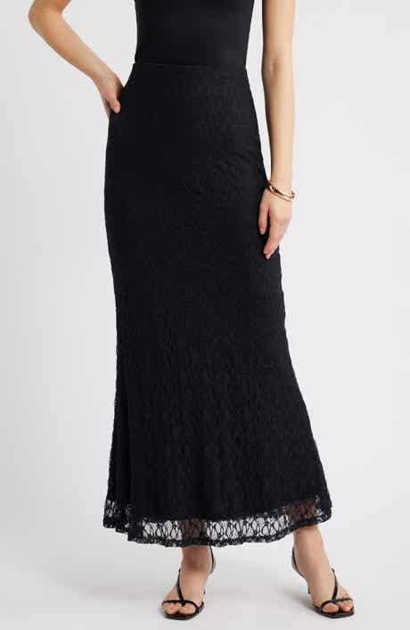 Open Edit Sheer Lace Maxi Skirt