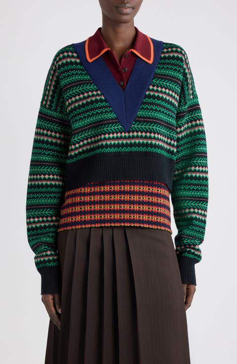 Toinette Wool Blend V-Neck Sweater
