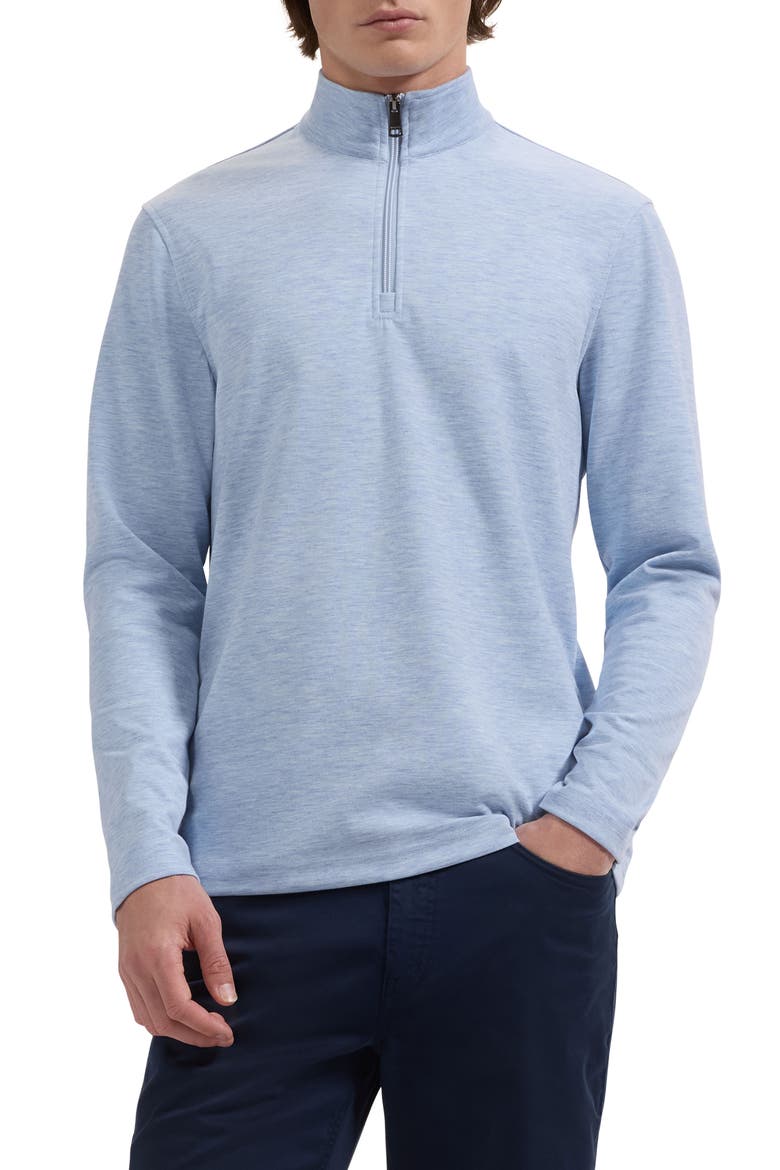 Soft Touch Quarter Zip Pullover, Main, color, AIR BLUE