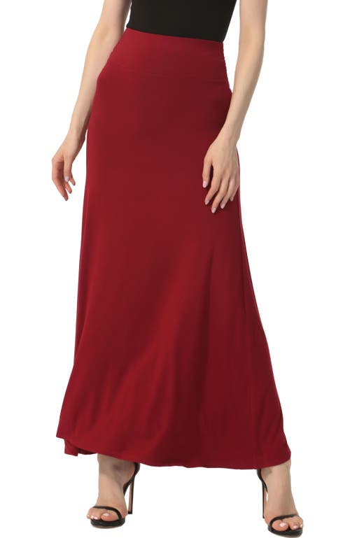Kimi & Kai Waist Ruched Maxi Skirt In Wine