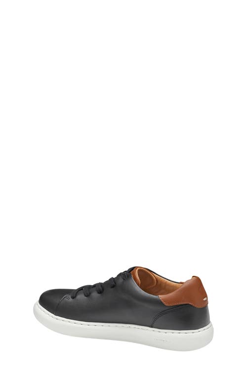 Johnston & Murphy Kids' Anders Sneaker In Black Full Grain