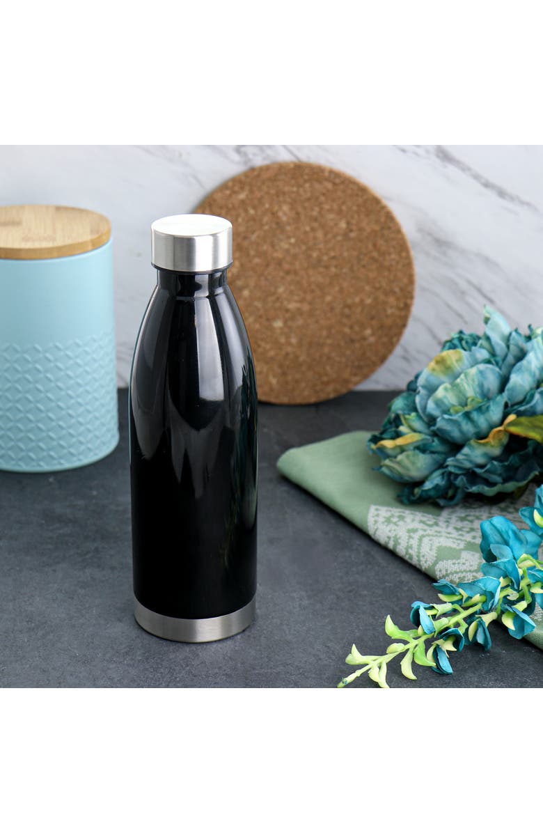 Gibson Home Dunneally 23 Ounce Plastic Water Bottle with Lid, Alternate, color, Black