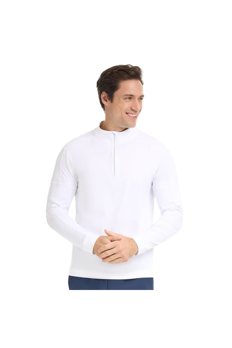 Men's Long Sleeve Mock Zip Top with Sun and UV Protection, Alternate, color, White