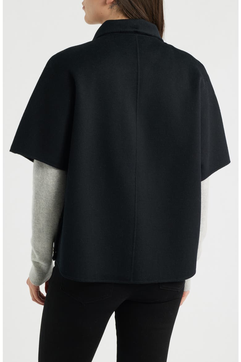 Double Face Wool Cape, Alternate, color, BLACK