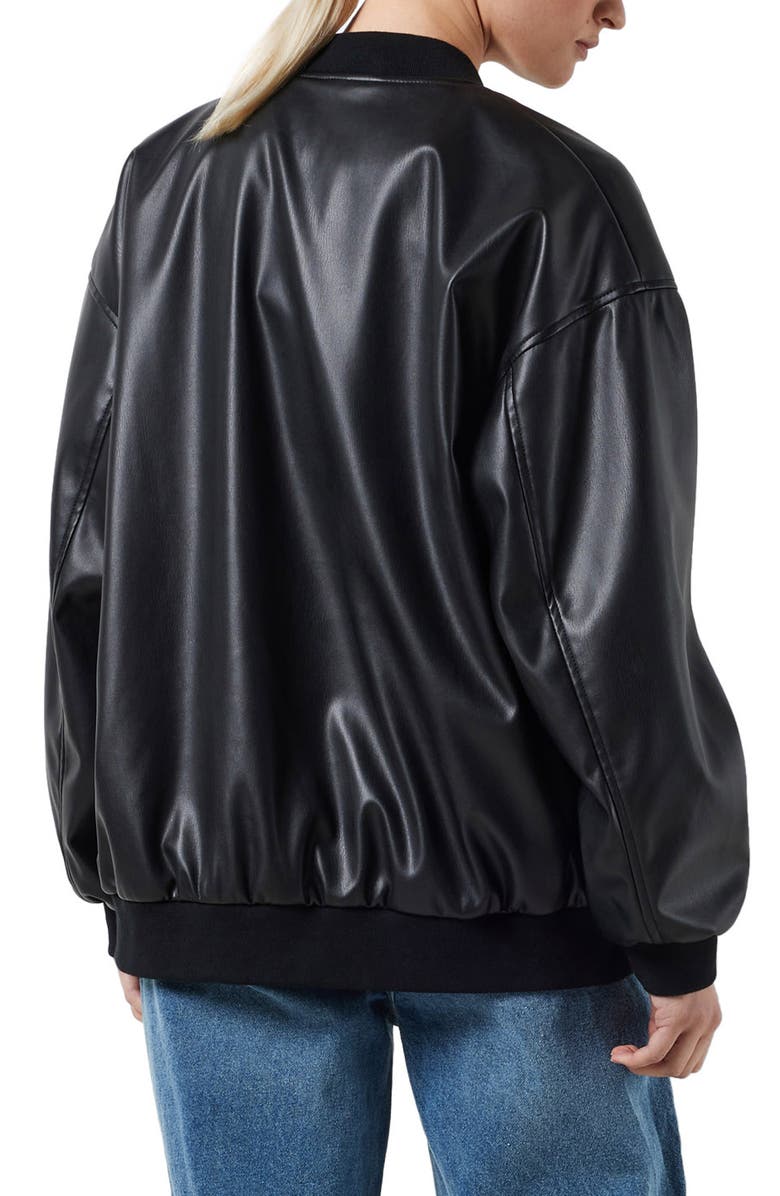 Noisy may Ronja Faux Leather Bomber Jacket, Alternate, color, 