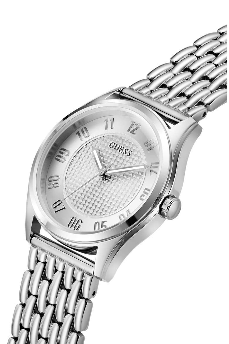 Tate Silvertone Bracelet Watch, 42mm, Alternate, color, SILVER