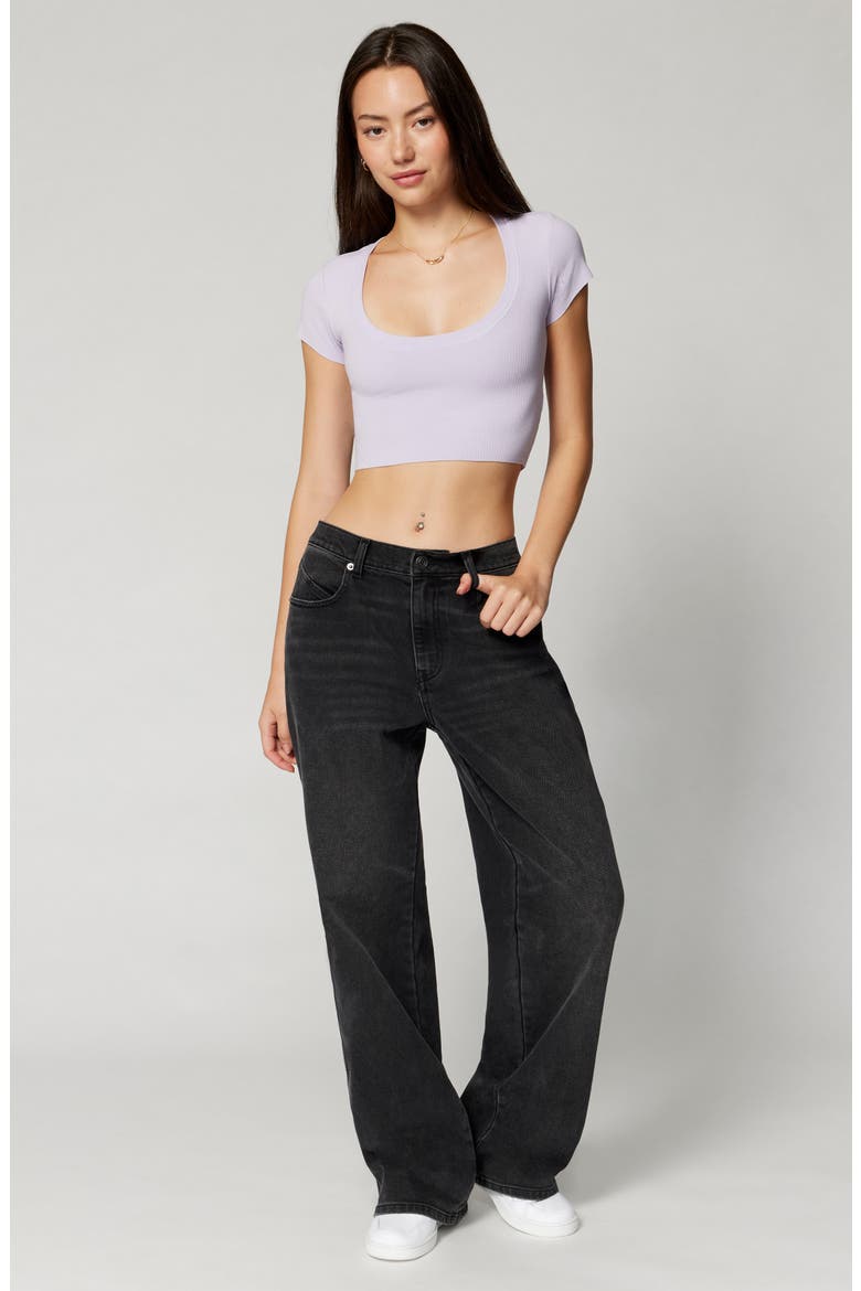 Wide Leg Boyfriend Jeans, Alternate, color, WASHED BLACK