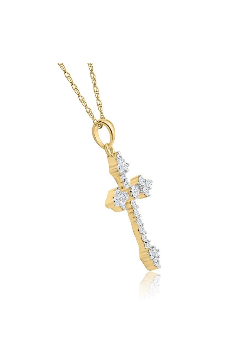 Bliss Diamond 1/3Ct Diamond Cross Pendant 10k Gold Lab Grown Women's Necklace 1" Tall, Alternate, color,