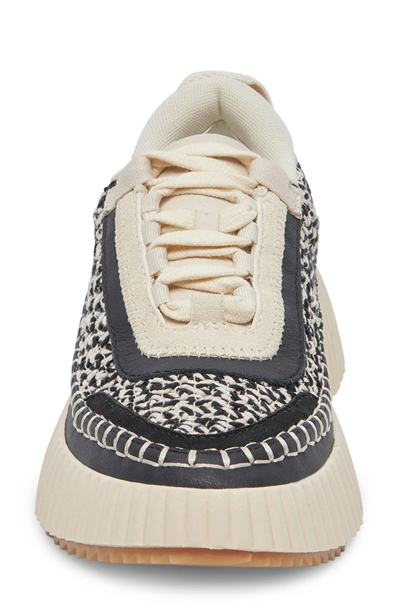 Dolen Platform Sneaker, Alternate, color, WHITE/ BLACK WOVEN