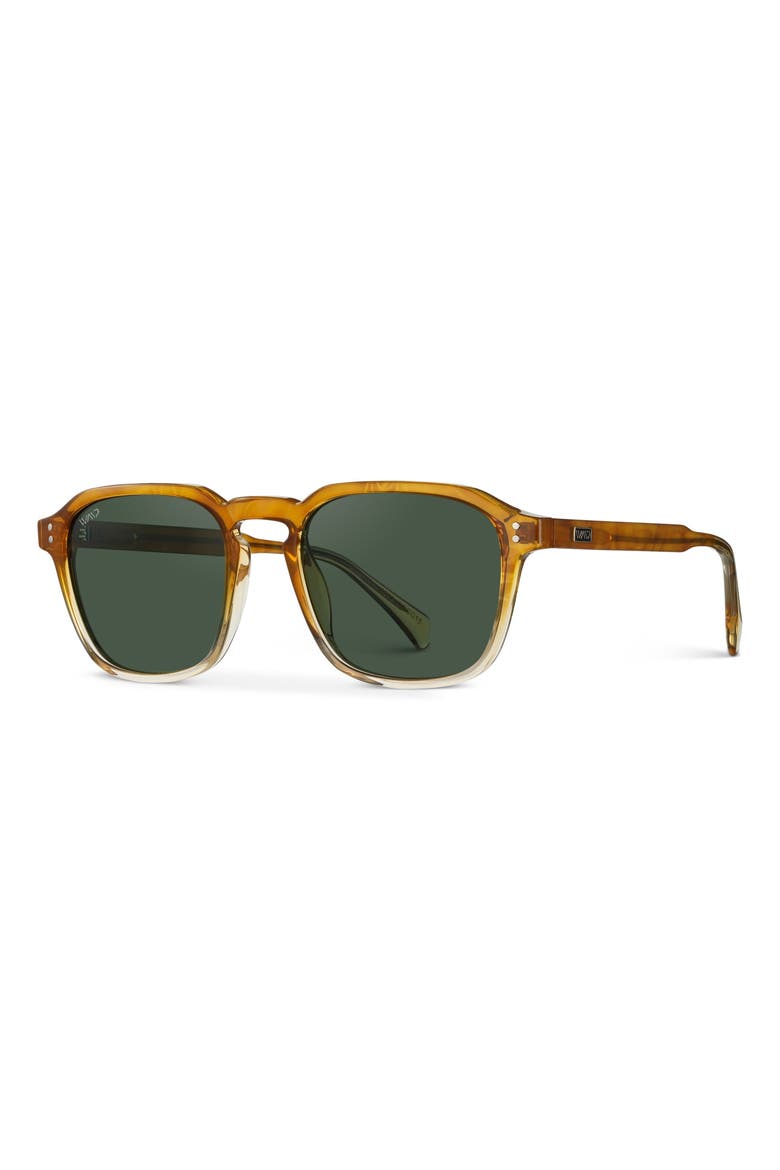 Francis - 52mm Geometric Square Polarized Sunglasses, Alternate, color, Sunset Tortoise