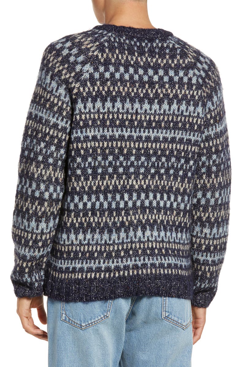 A.P.C. Pull Leonhard Fair Isle Wool Blend Crewneck Sweater, Alternate, color,