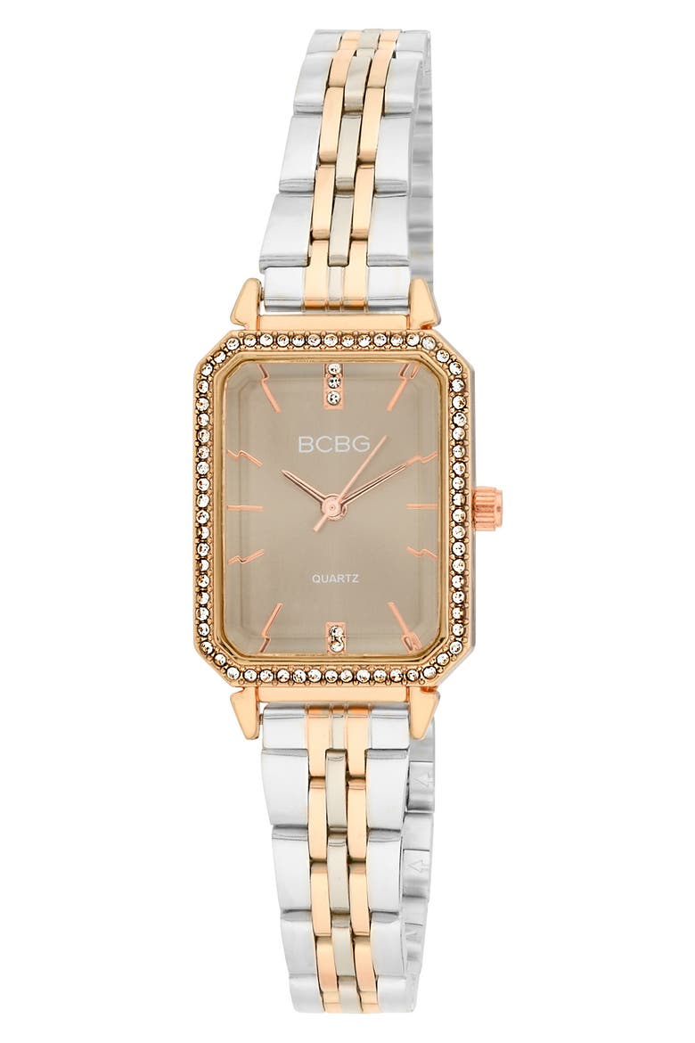 Octotank Crystal Quartz Bracelet Watch, 23mm, Main, color, TWO TONE ROSE