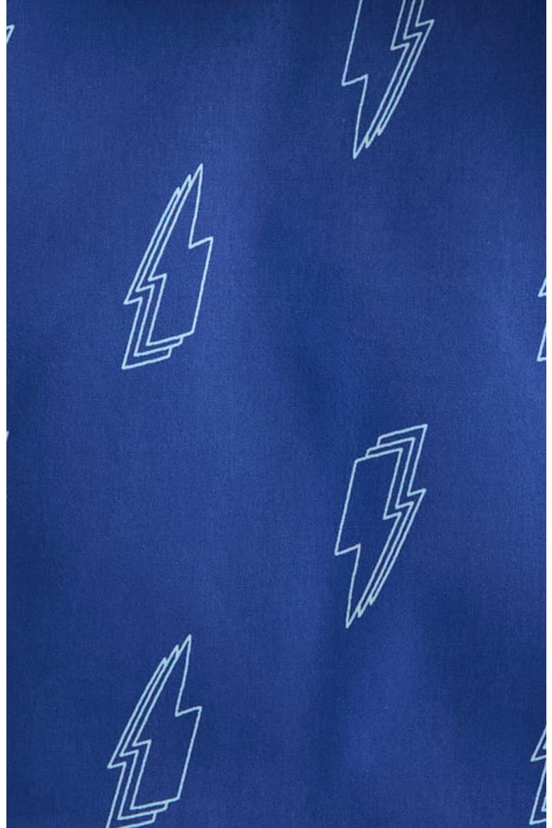 High Pile Fleece Lined Hooded Raincoat, Alternate, color, BLUE BEAUCOUP BOLTS