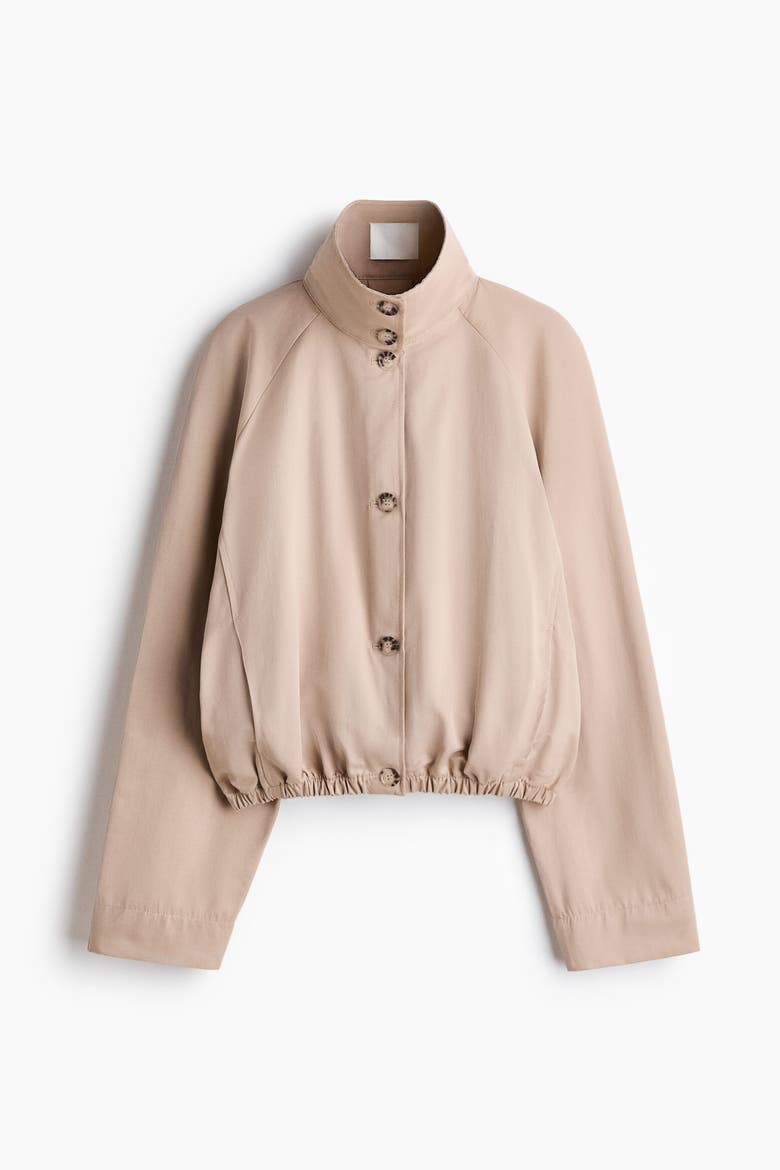 Oversized Funnel-Collar Jacket, Alternate, color, Beige