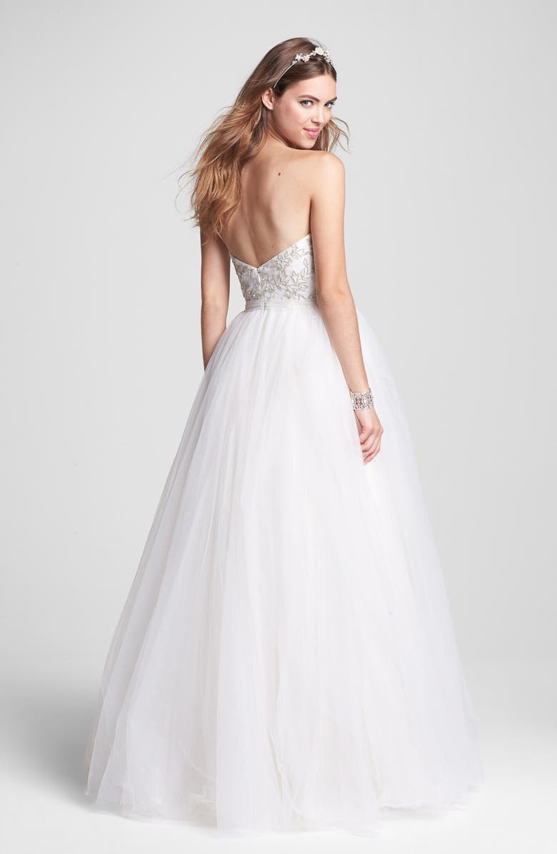 Roses by Reem Acra 'Ivy' Embellished Tulle Ballgown, Alternate, color, 