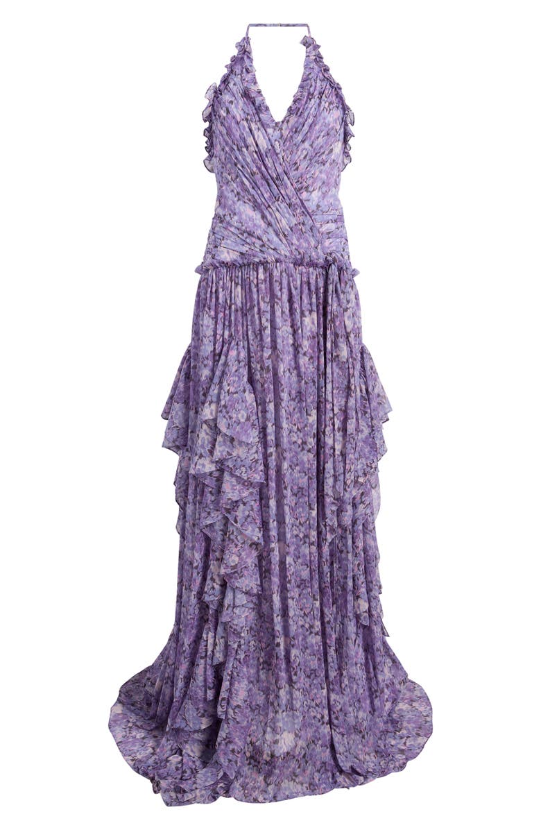 Cinq à Sept Agatha Painted Hydrangea Gown, Alternate, color, Lilac Wine Multi