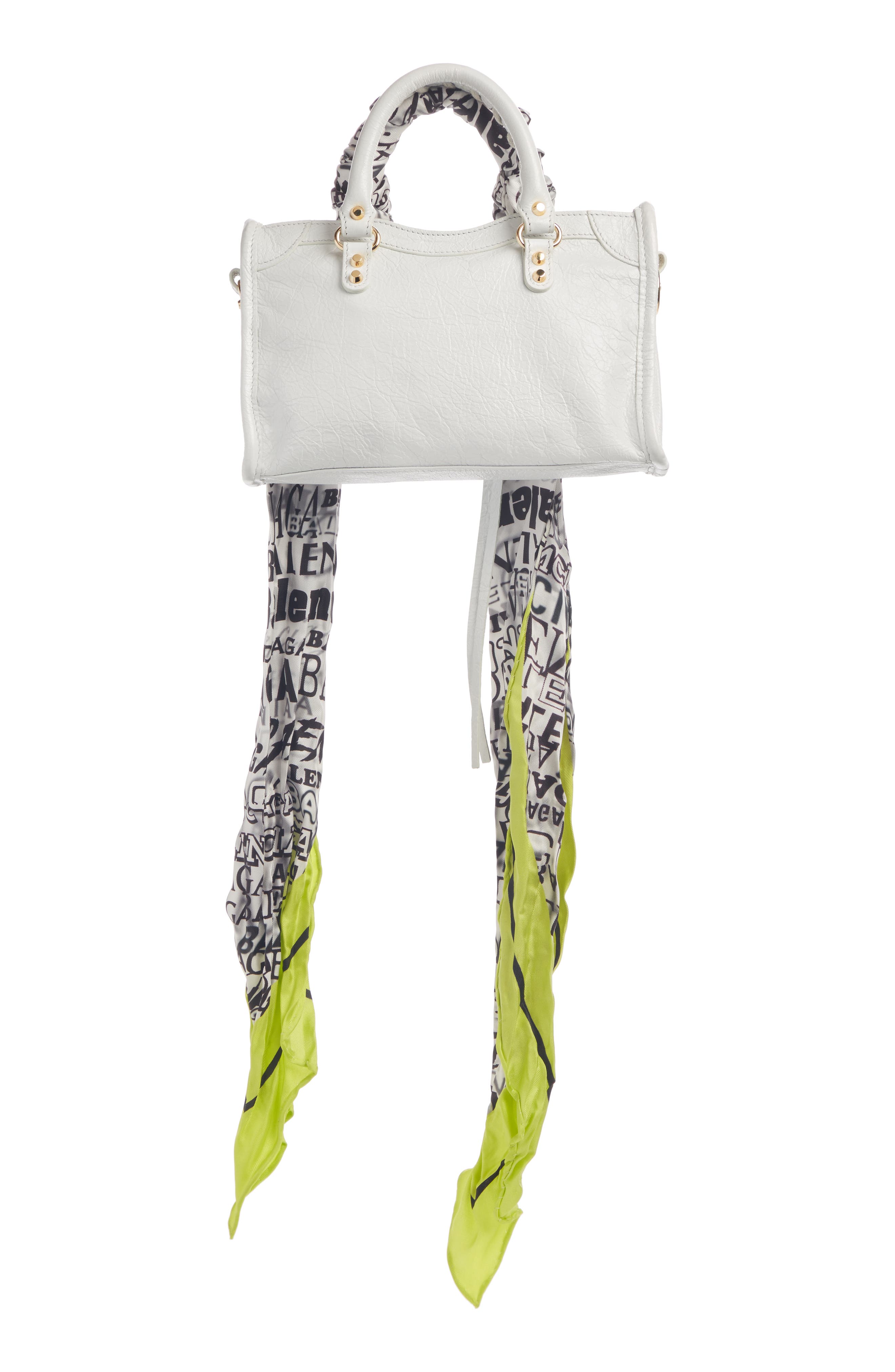 Balenciaga Nano Classic City Scarf Handle Leather Tote, Alternate, color, 