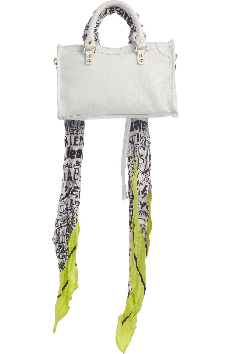 Balenciaga Nano Classic City Scarf Handle Leather Tote, Alternate, color,