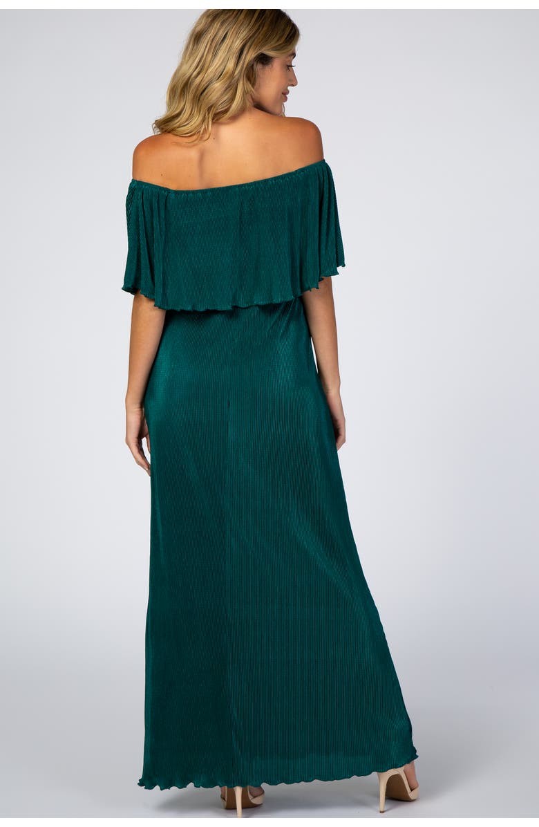 PinkBlush Pleated Ruffle Off Shoulder Maxi Dress, Alternate, color, 