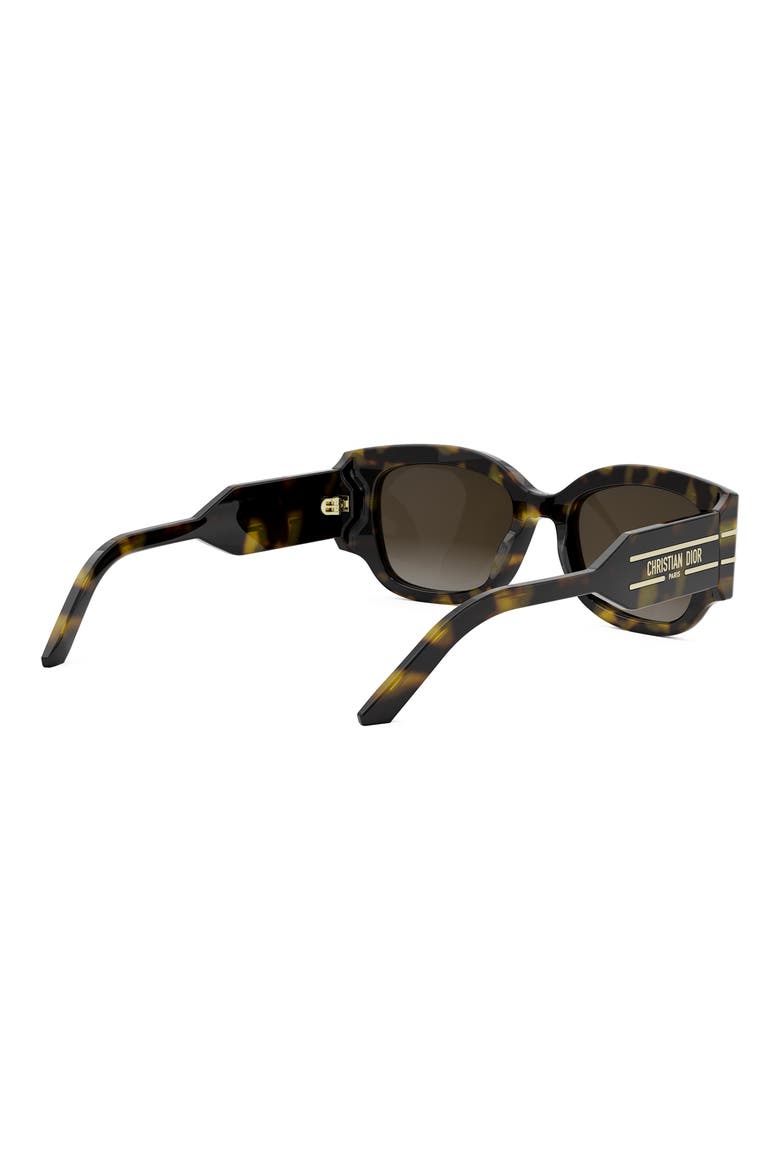 'DiorSignature S13I 52mm Rectangular Sunglasses, Alternate, color, DARK HAVANA / GRADIENT BROWN