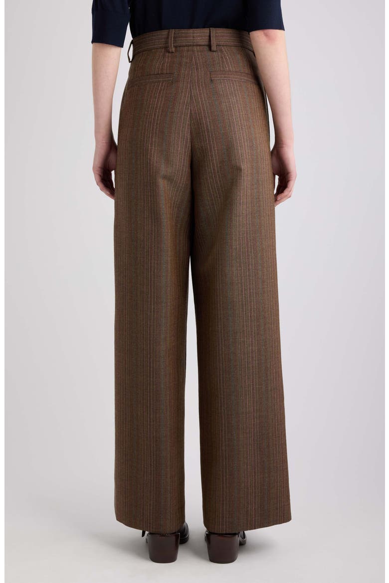 Penn Pinstripe Wide Leg Wool Pants, Alternate, color, TAN