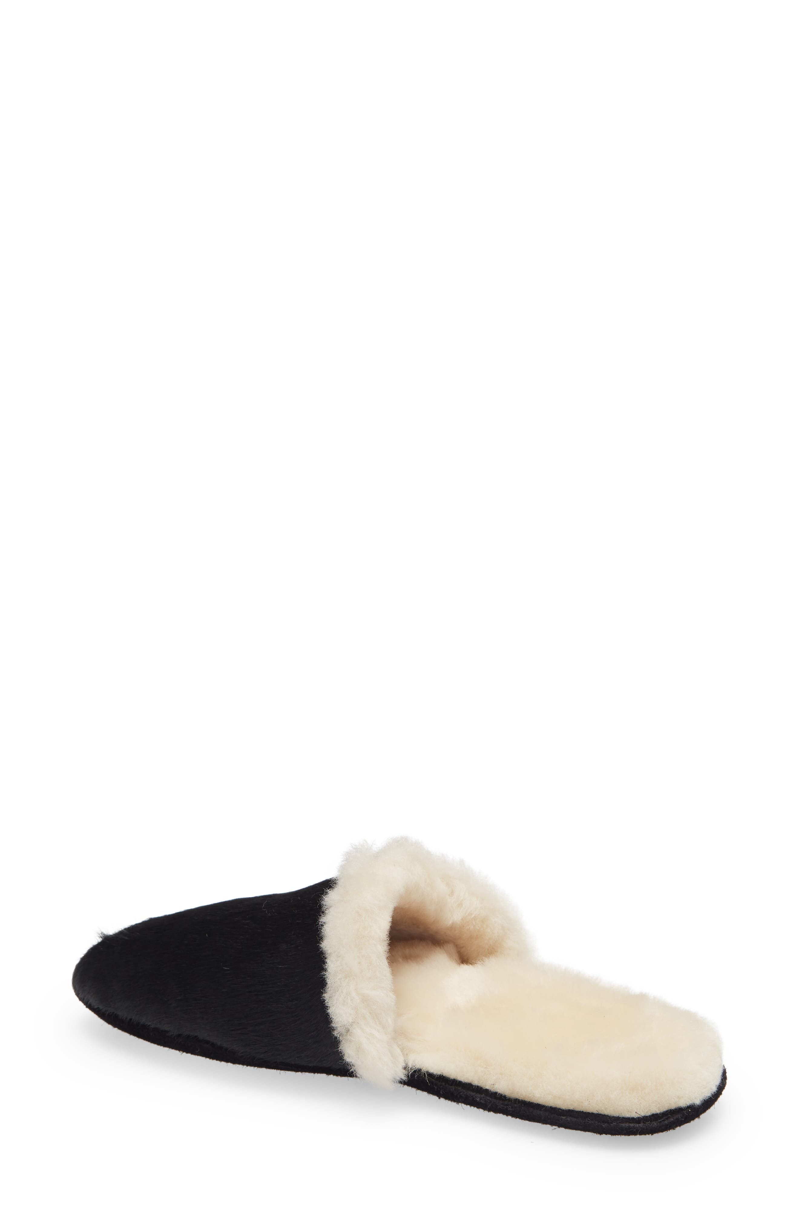 James Genuine Calf Hair & Genuine Shearling Slipper, Alternate, color, BLACK CALF HAIR