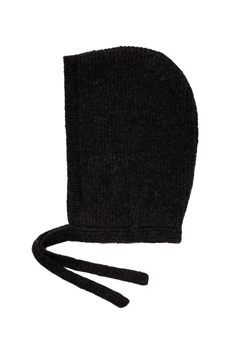 HYER GOODS Upcycled Alpaca Wool Tie Balabonnet, Main, color, Black