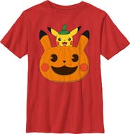 POKEMON Boy's Pokemon Halloween Pikachu Jack-O'-Lantern T-Shirt