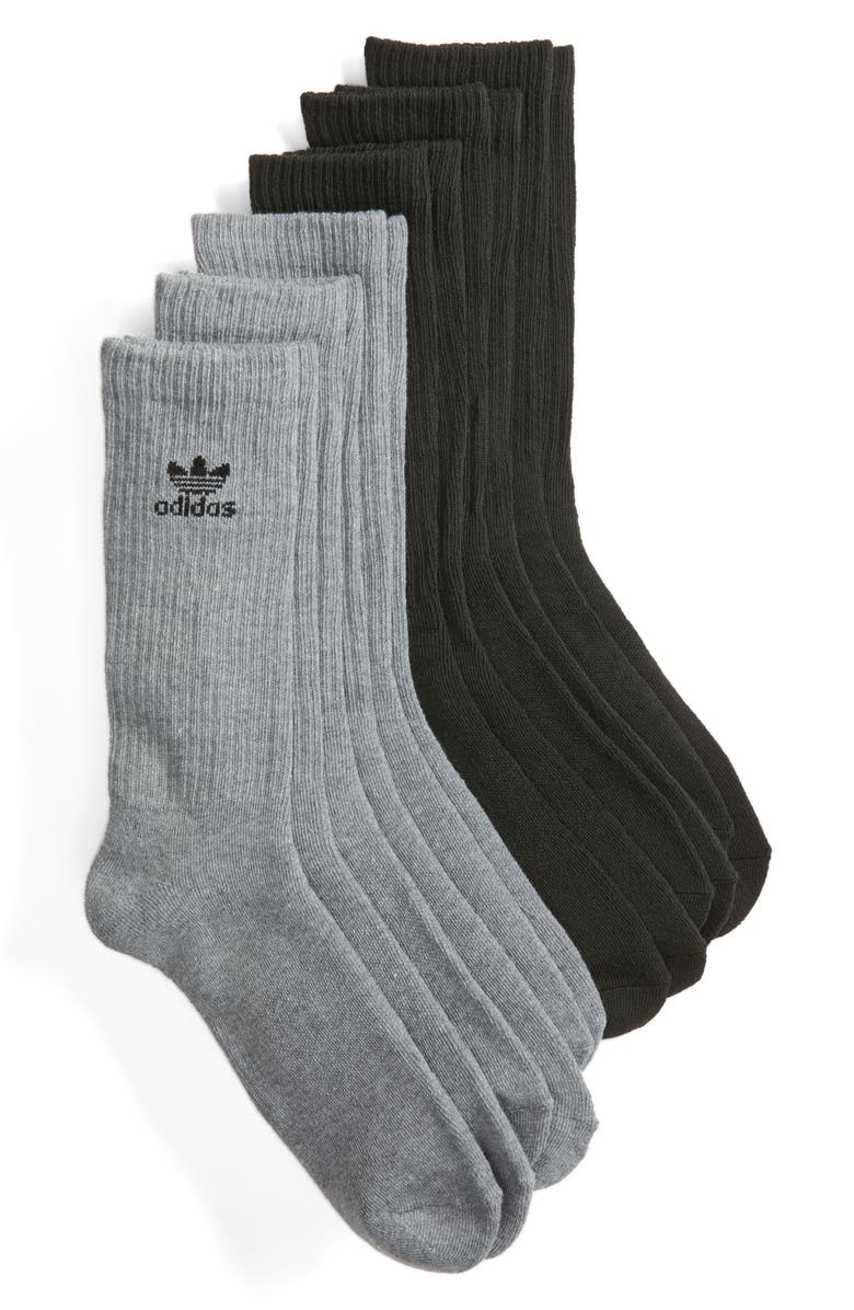 adidas Originals 6-Pack Original Trefoil Crew Socks, Main, color,