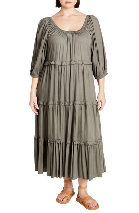 Ophelia Ruffle Tiered Dress (Plus)