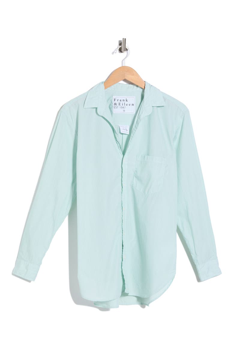 Joedy Boyfriend Button-Up Shirt, Main, color, MICRO GREEN STRIPE