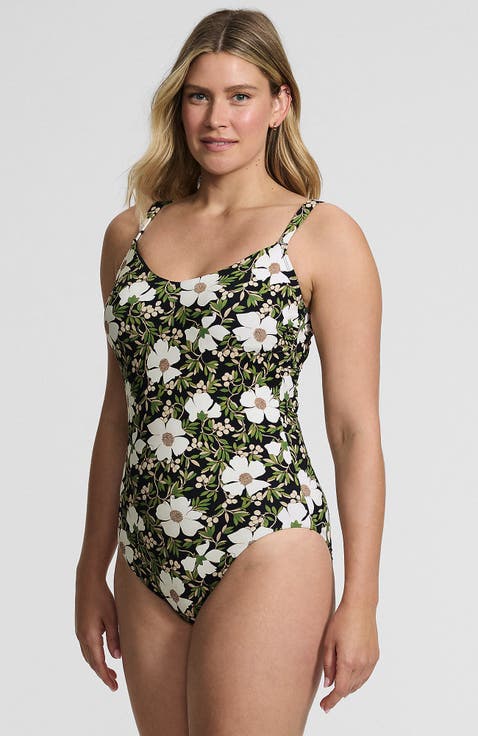 V-Neck High Leg Strappy Back One Piece
