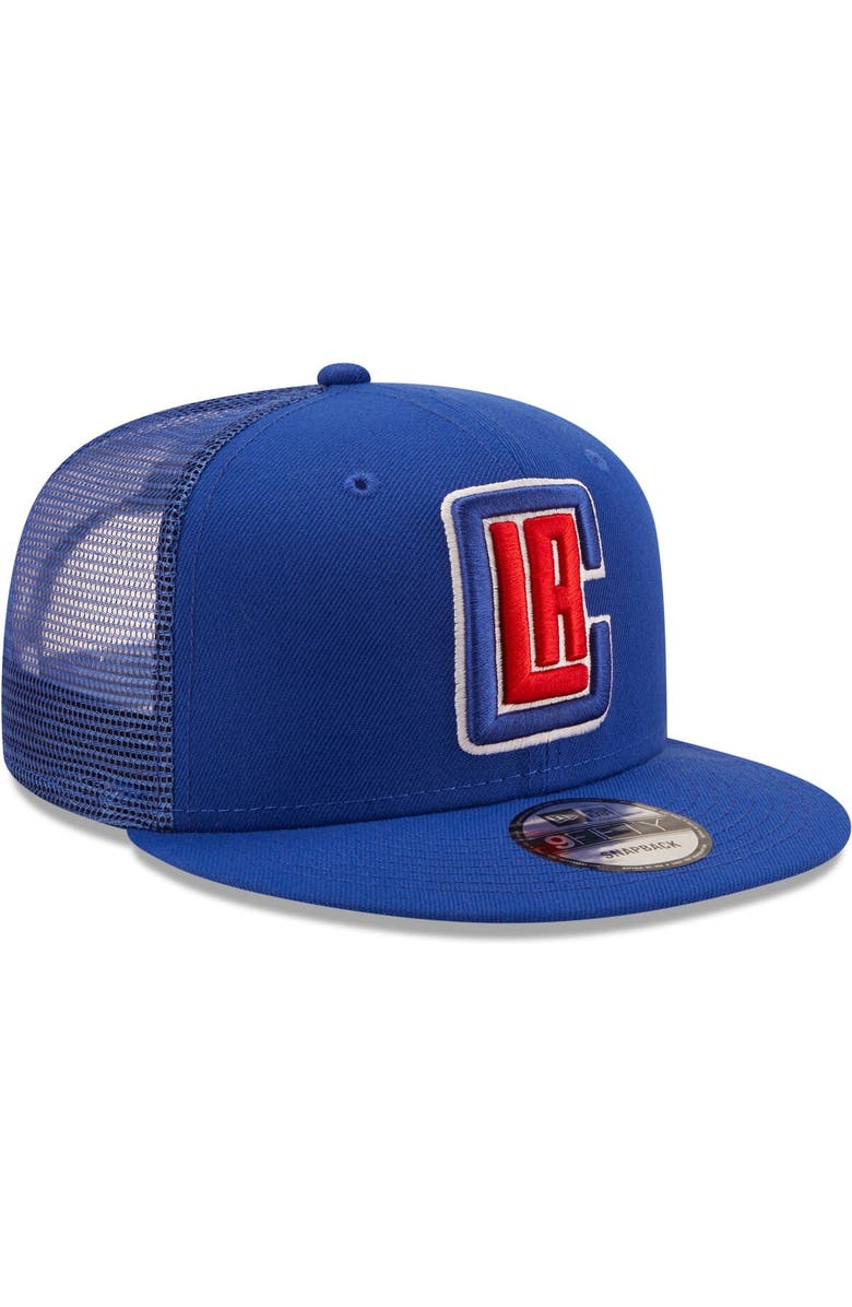 New Era Men's New Era Royal LA Clippers Classic Trucker 9FIFTY Snapback Hat, Alternate, color,