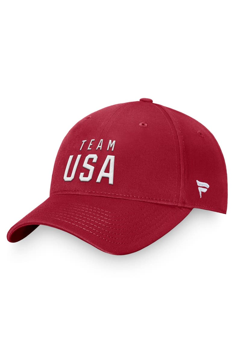 Men's Fanatics Branded Red Team USA Adjustable Hat, Main, color, Red