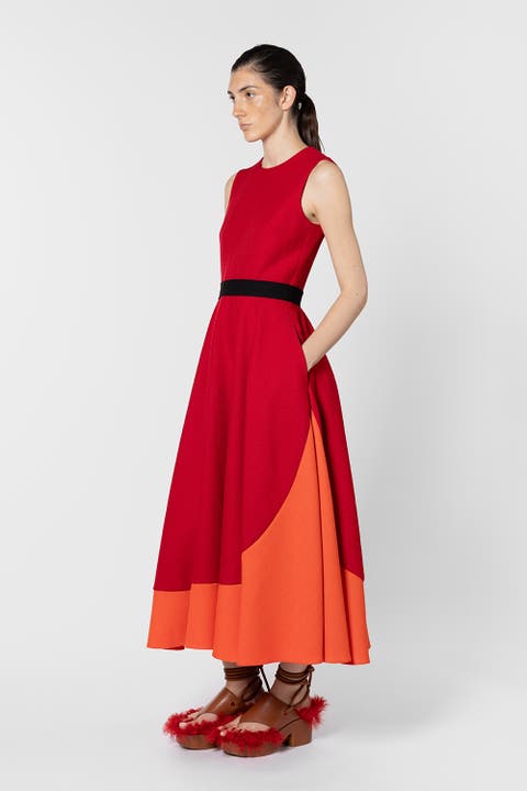Mire Colour Block Hopsack Dress