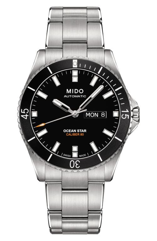 MIDO Ocean Star Automatic Bracelet Watch, 42.5mm in Silver/Black/Silver at Nordstrom