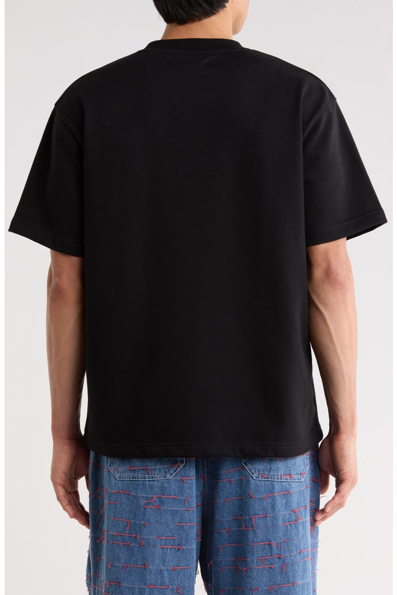 Twitch Leather Appliqué & Rhinestone T-Shirt, Alternate, color, BLACK