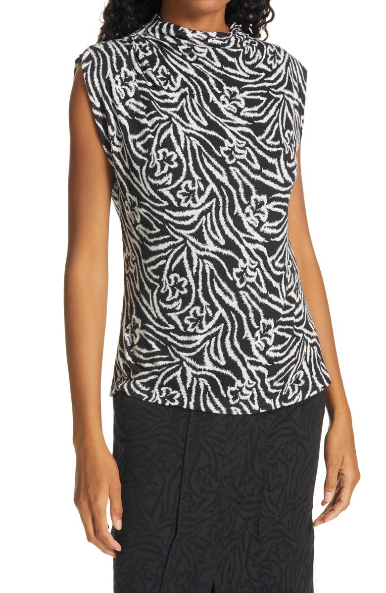 Rebecca Taylor Zebra Lily Mock Neck Top, Main, color, 