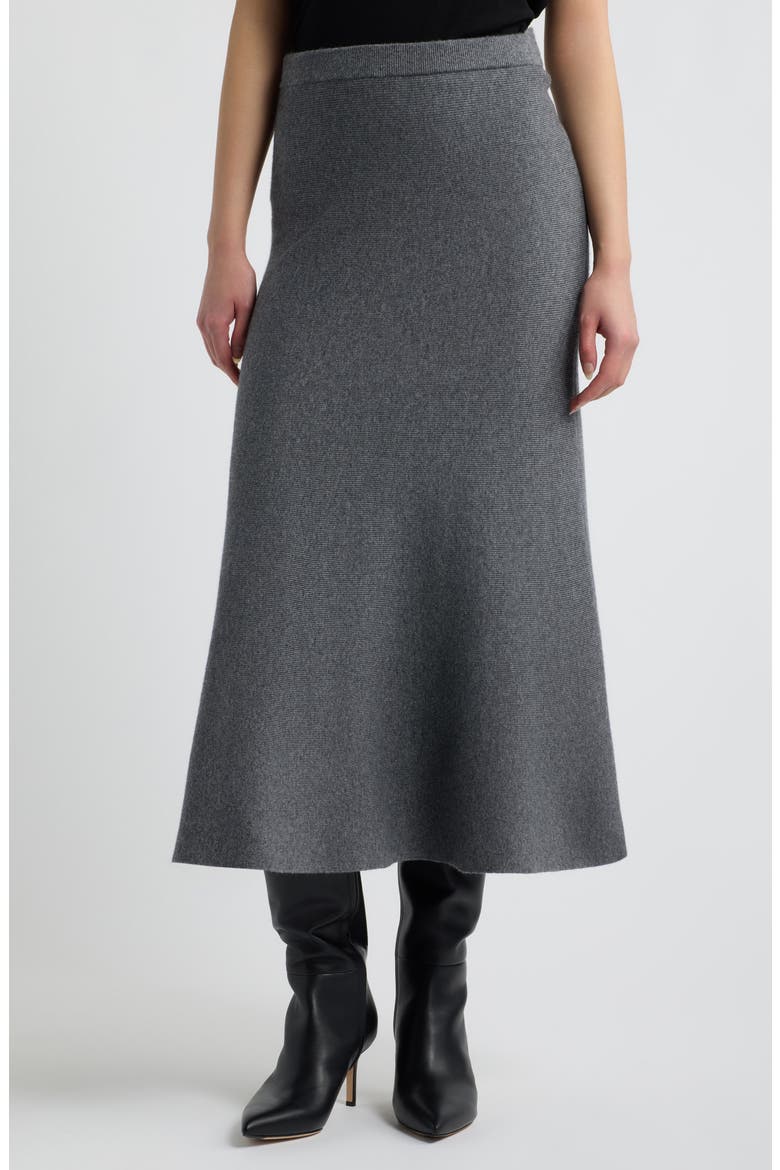 Odita Midi Skirt, Main, color, HEATHER CHARCOAL