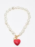Bimba y Lola Irregular Pearl Heart Necklace