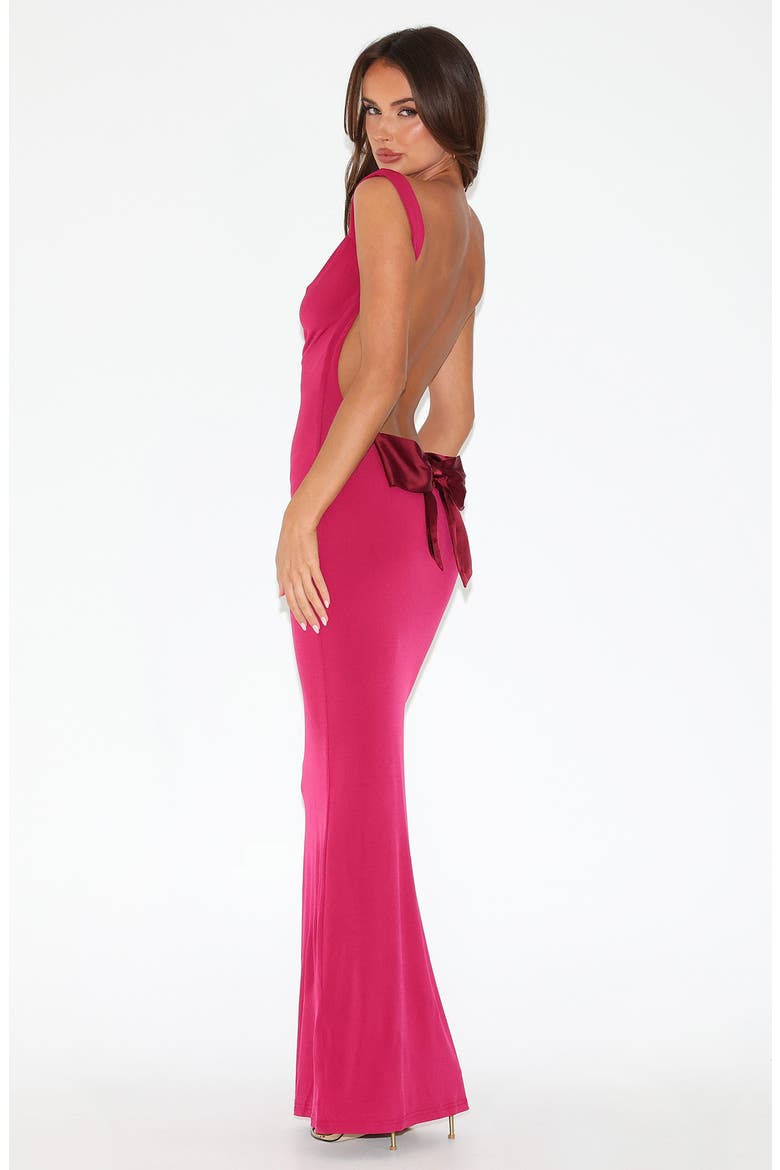 Zita Open Back Evening Dress, Alternate, color, SALSA RED