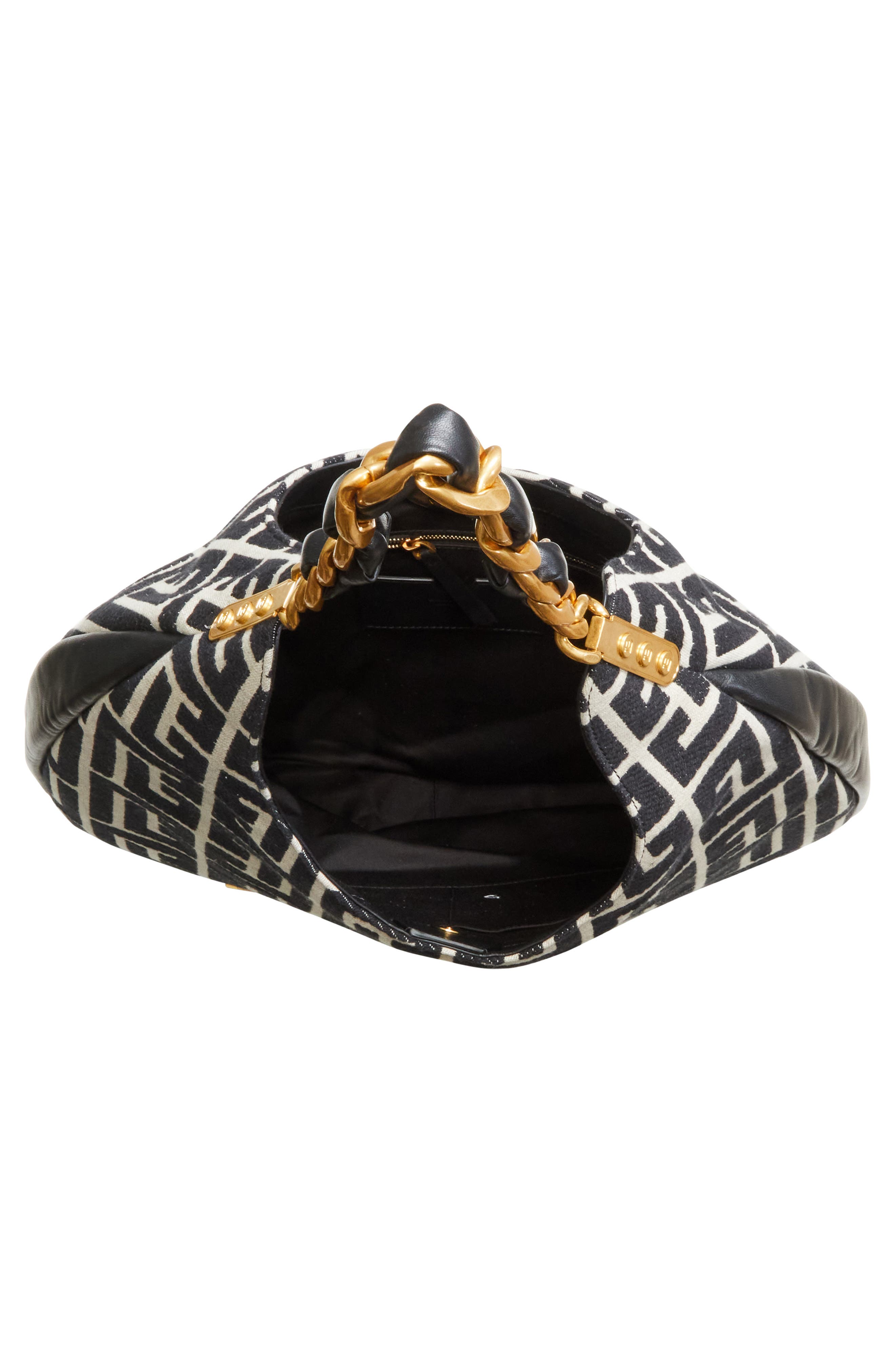 Balmain 1945 Large Soft Monogram Jacquard Hobo Bag, Alternate, color, 