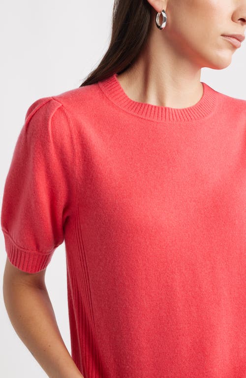 Caslonr Caslon(r) Puff Sleeve Wool & Cashmere Sweater In Pink